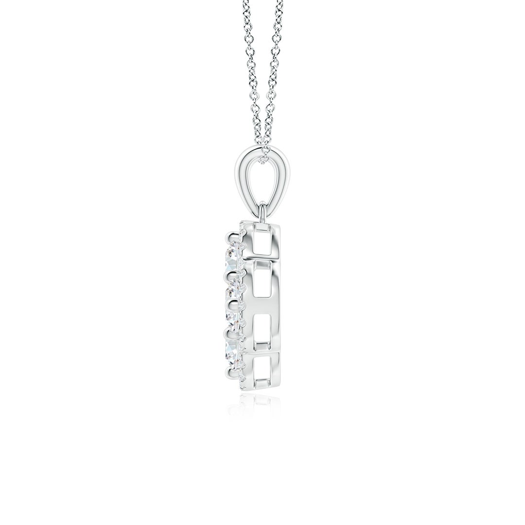4.1mm FGVS Lab-Grown Diamond Clover Pendant in White Gold - side 3