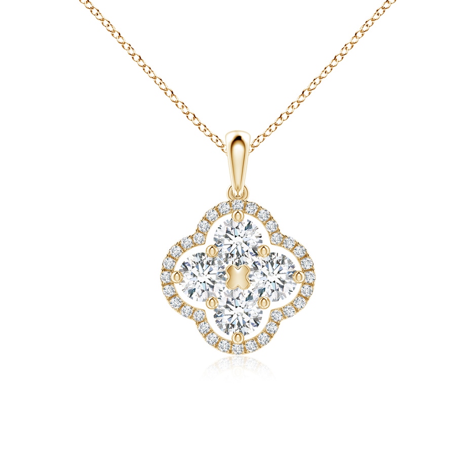 4.1mm FGVS Lab-Grown Diamond Clover Pendant in Yellow Gold 