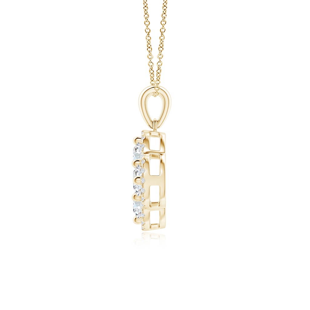 4.1mm FGVS Lab-Grown Diamond Clover Pendant in Yellow Gold - side 199