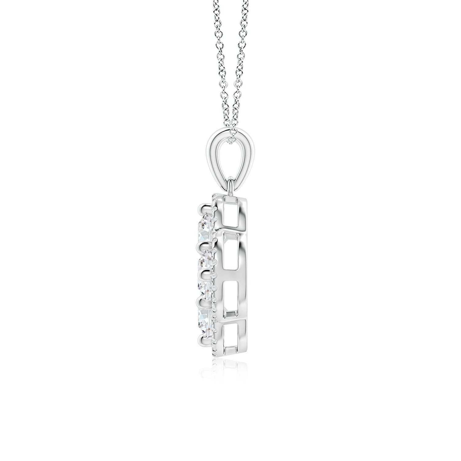 4.5mm FGVS Lab-Grown Diamond Clover Pendant in White Gold