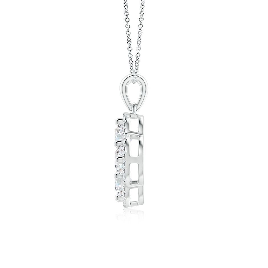 4.5mm FGVS Lab-Grown Diamond Clover Pendant in White Gold side 199
