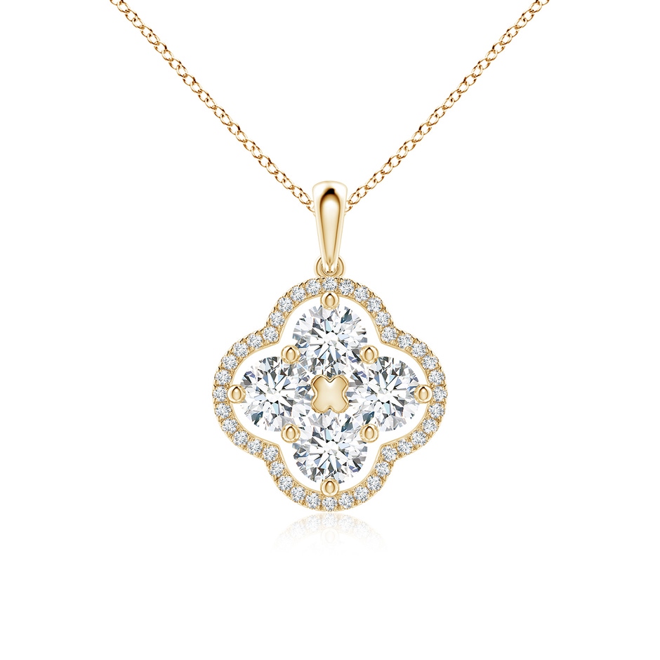 4.5mm FGVS Lab-Grown Diamond Clover Pendant in Yellow Gold 