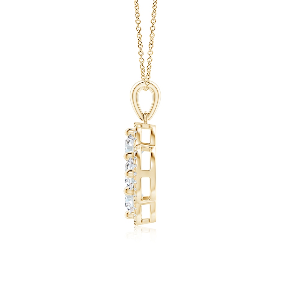 4.5mm FGVS Lab-Grown Diamond Clover Pendant in Yellow Gold side 199