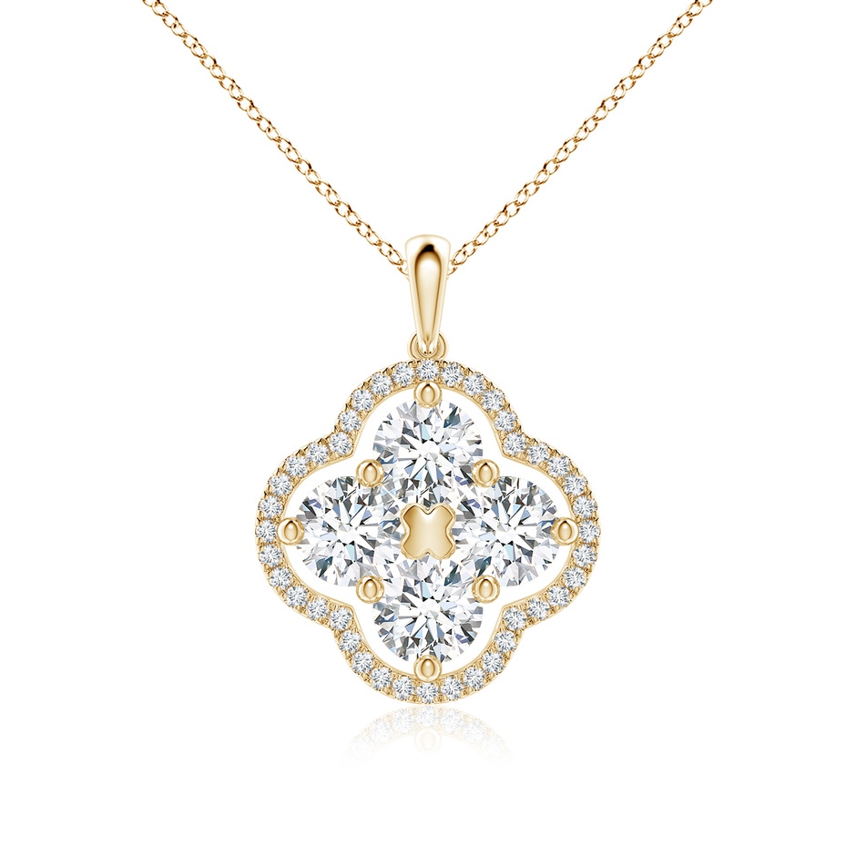 5.1mm FGVS Lab-Grown Diamond Clover Pendant in 18K Yellow Gold 
