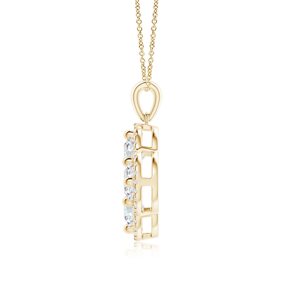 5.1mm FGVS Lab-Grown Diamond Clover Pendant in 18K Yellow Gold side 199