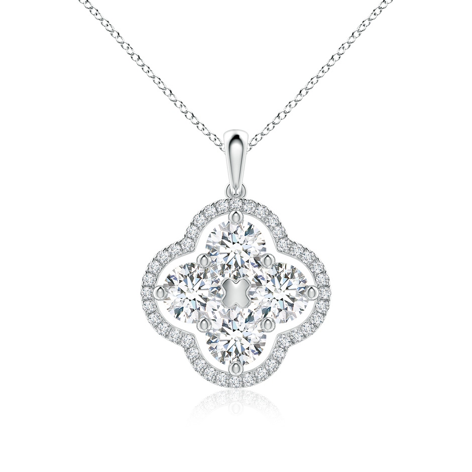 5.1mm FGVS Lab-Grown Diamond Clover Pendant in White Gold 