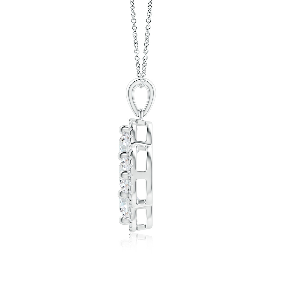 5.1mm FGVS Lab-Grown Diamond Clover Pendant in White Gold side 199