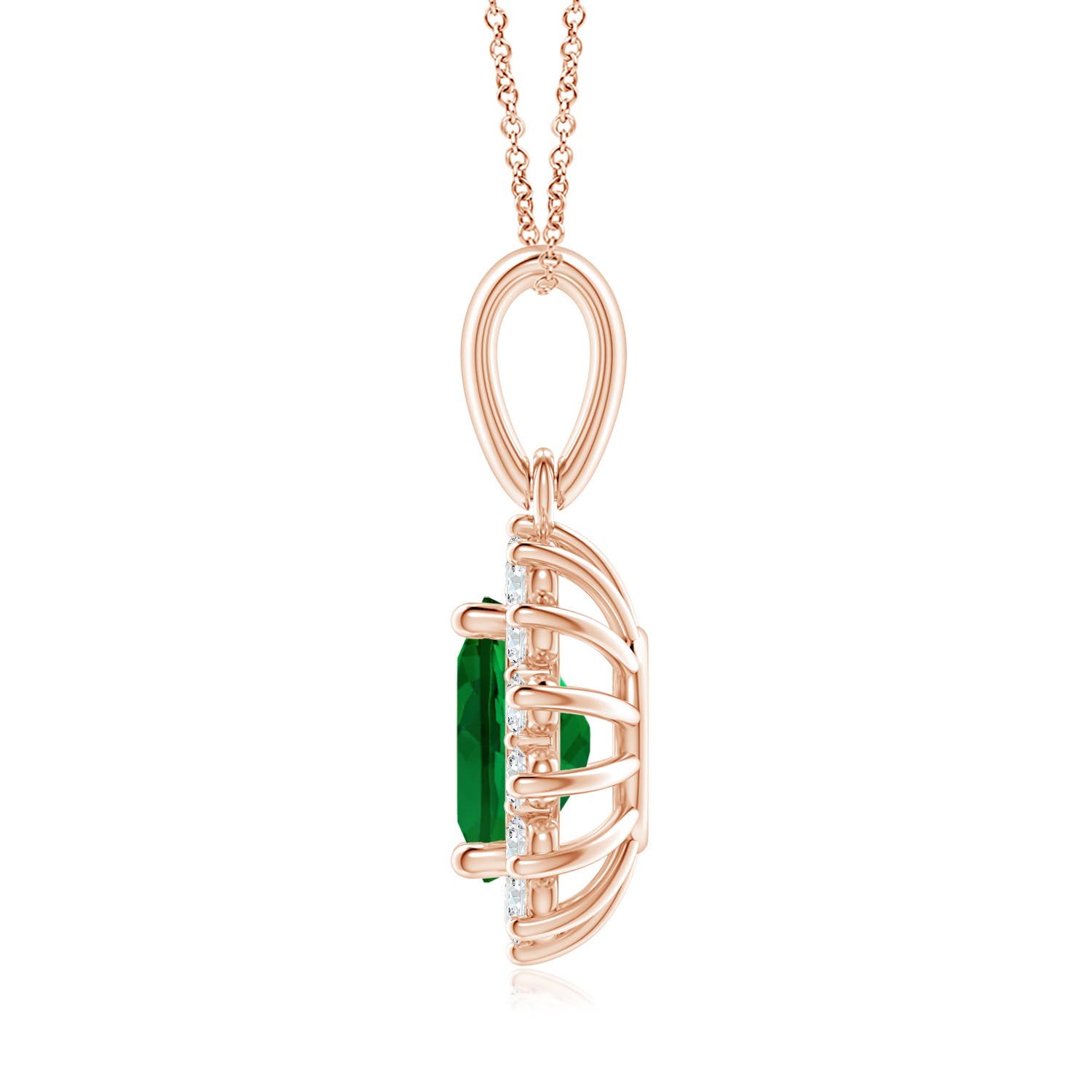 Premium - Lab-Grown Emerald / 1.99 CT / 18 KT Rose Gold