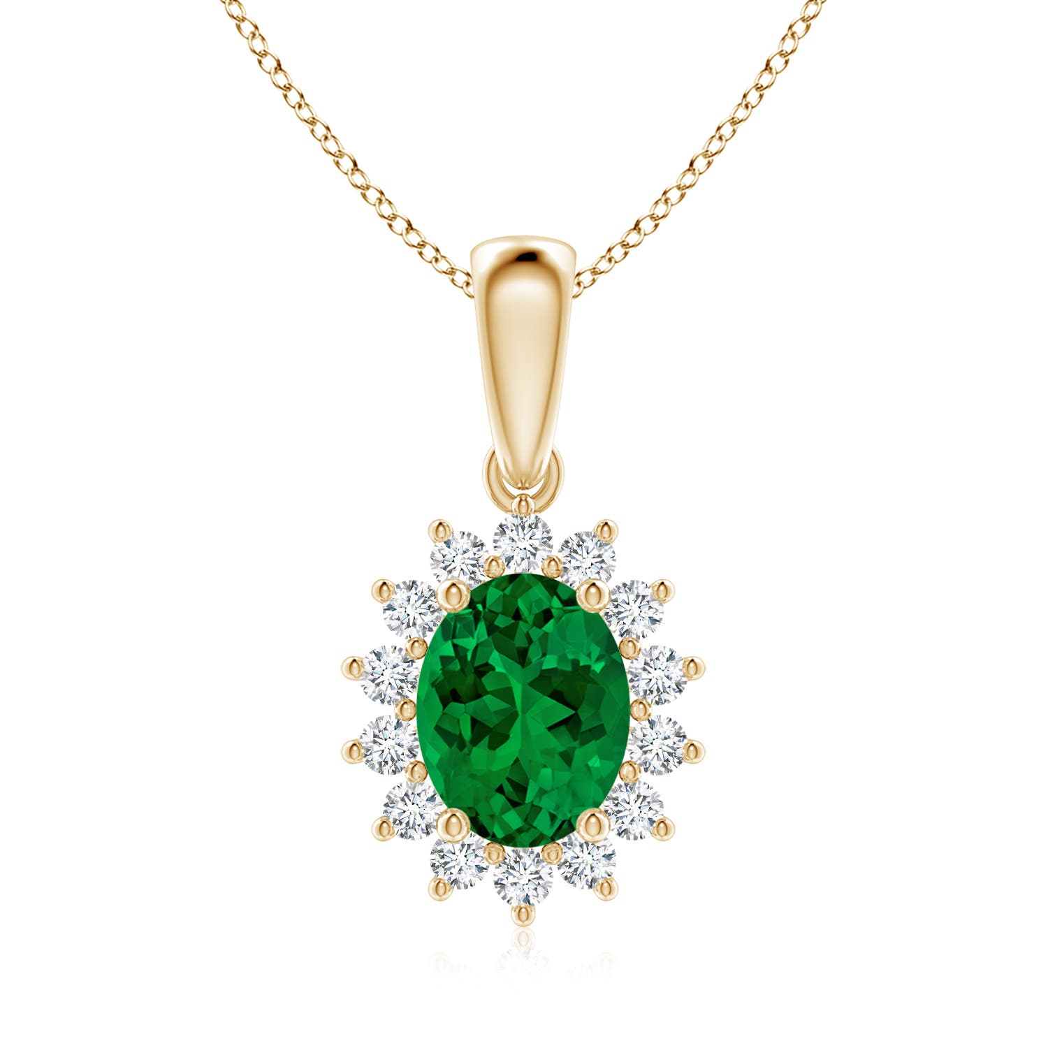 Premium - Lab-Grown Emerald / 1.99 CT / 18 KT Yellow Gold