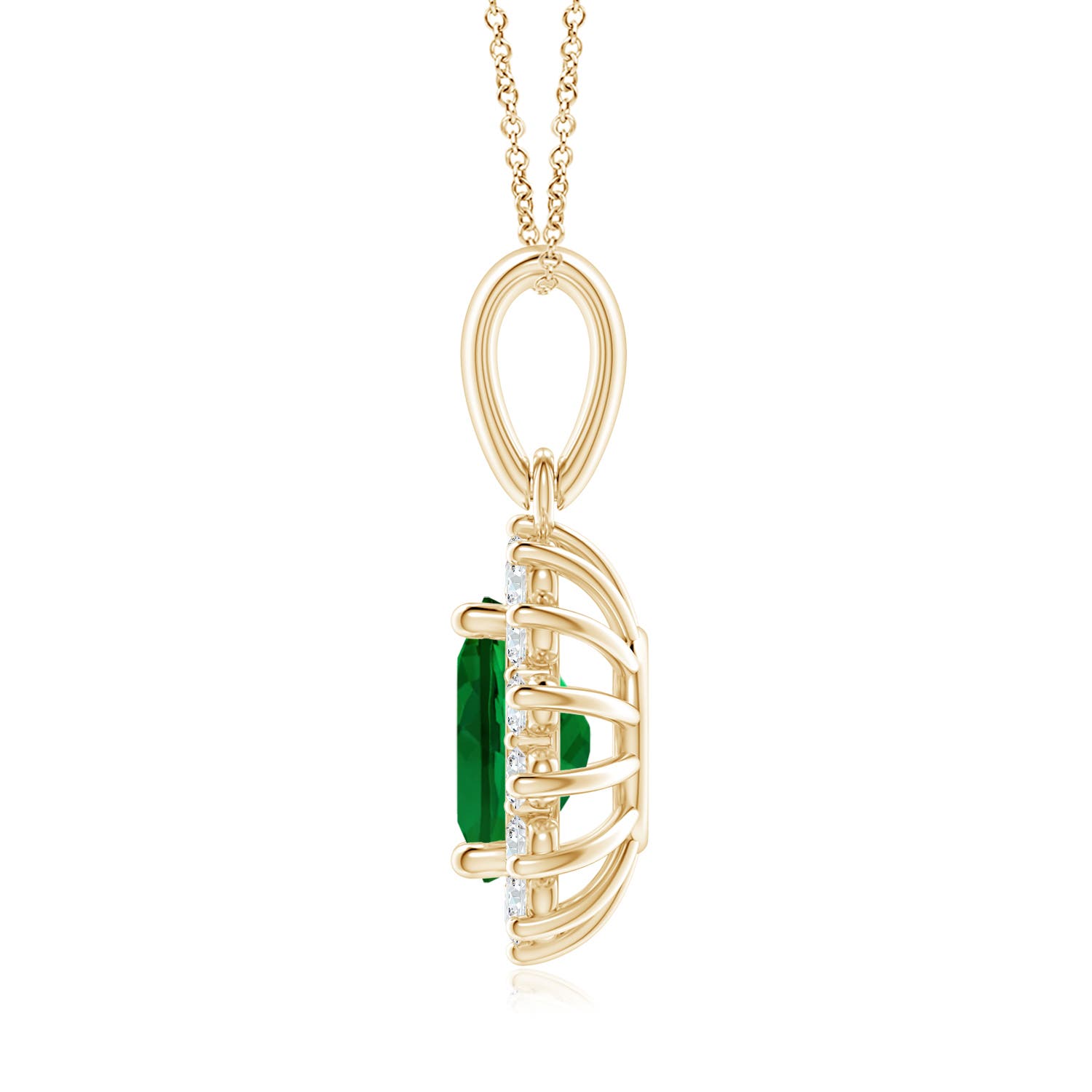 Premium - Lab-Grown Emerald / 1.99 CT / 18 KT Yellow Gold