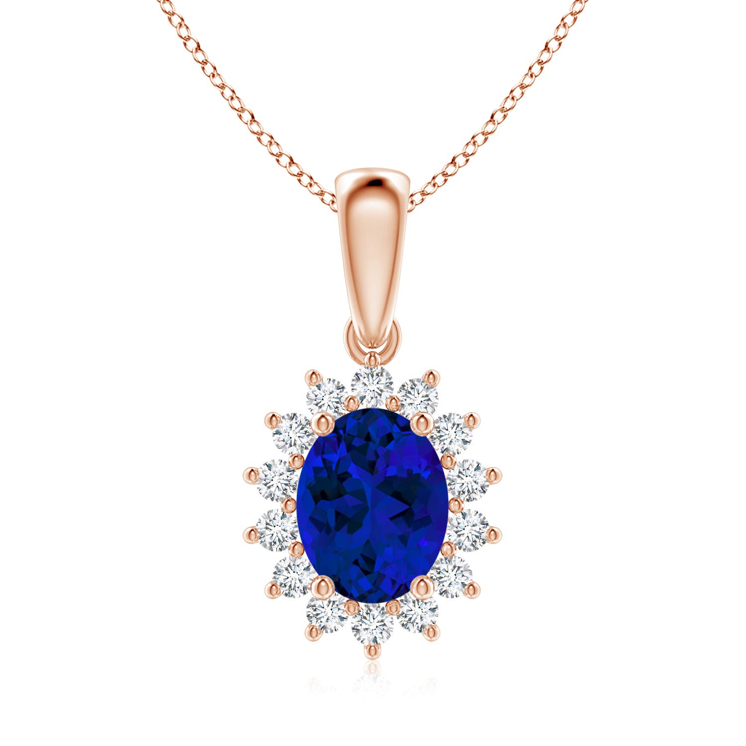 Premium - Lab-Grown Blue Sapphire / 2.49 CT / 18 KT Rose Gold