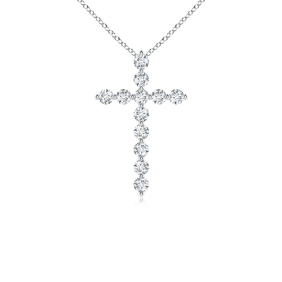 2.8mm FGVS Lab-Grown Round Diamond Cross Pendant in 18K White Gold 