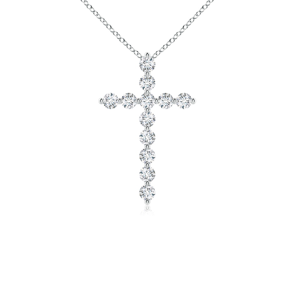 2.8mm FGVS Lab-Grown Round Diamond Cross Pendant in P950 Platinum 