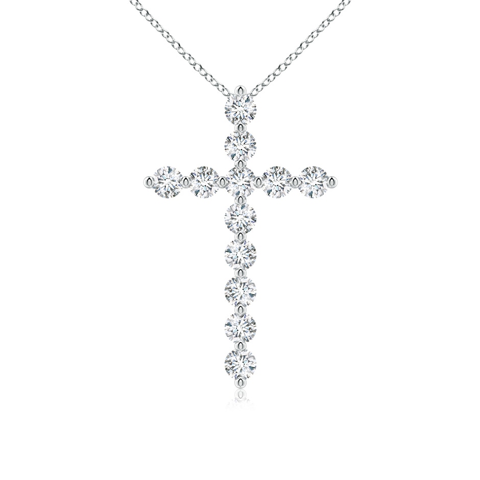 3.2mm FGVS Lab-Grown Round Diamond Cross Pendant in P950 Platinum 