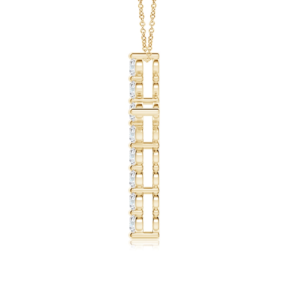 3.2mm FGVS Lab-Grown Round Diamond Cross Pendant in Yellow Gold - side 199