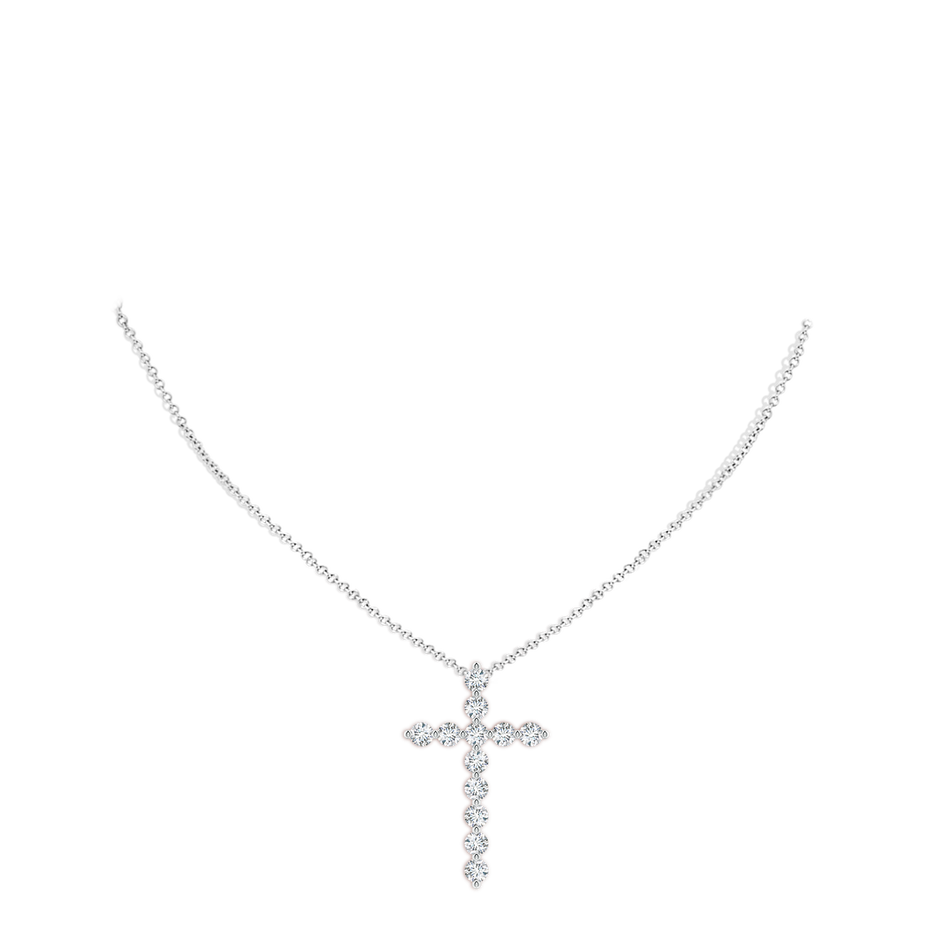 3.6mm FGVS Lab-Grown Round Diamond Cross Pendant in 18K White Gold pen
