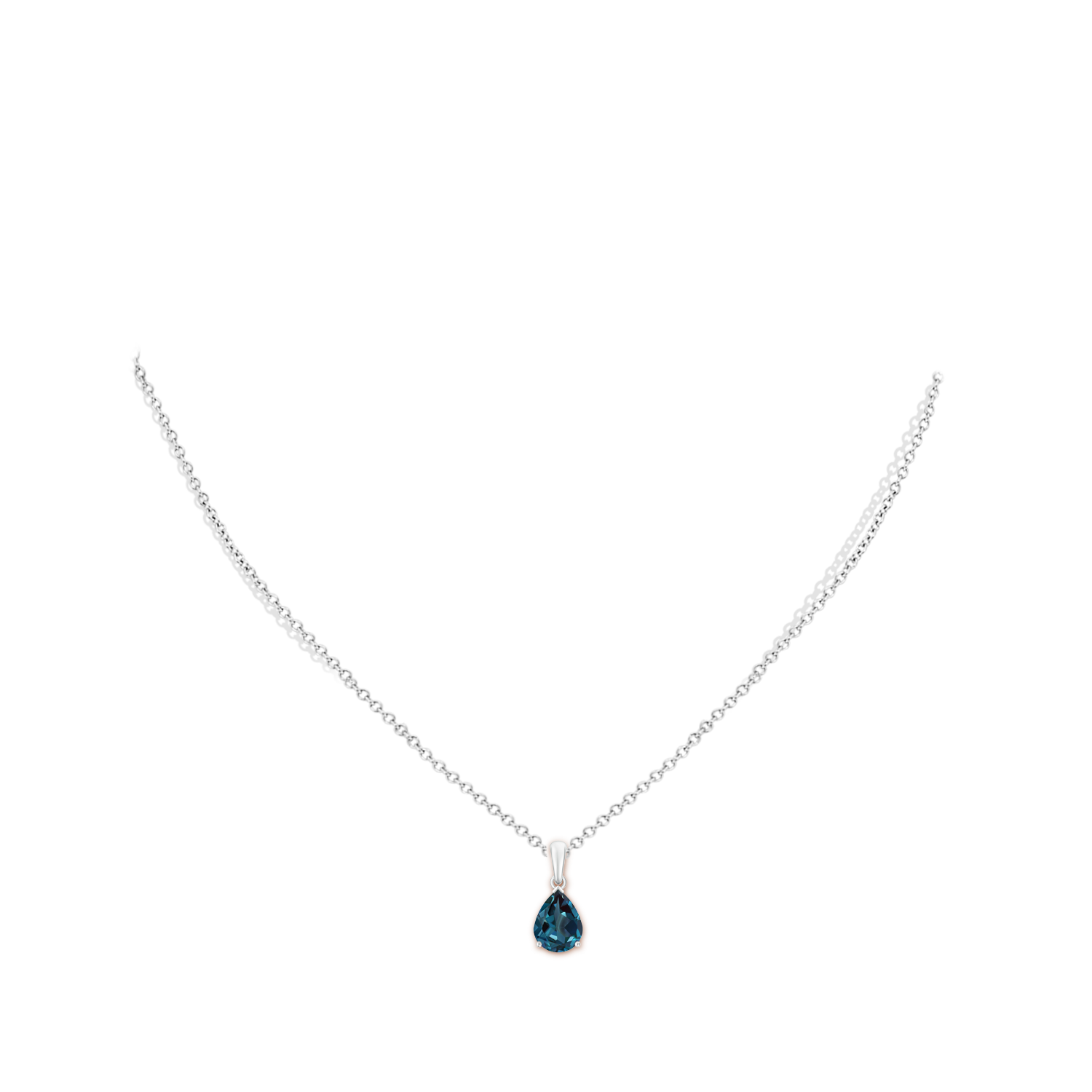 9x7mm Labgrown Pear-Shaped Lab-Grown Alexandrite Solitaire Pendant in White Gold - body_neck