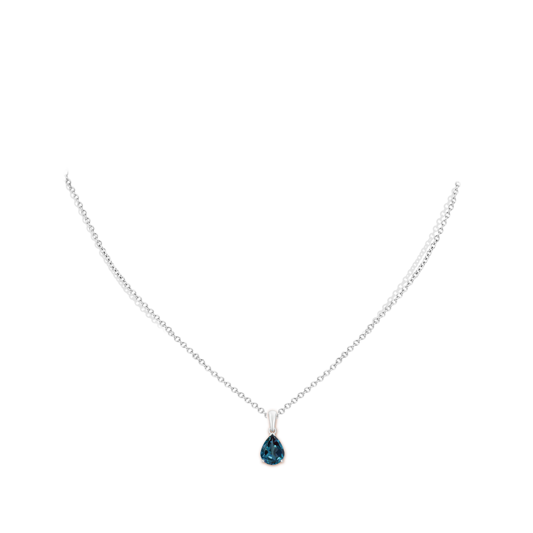 9x7mm Labgrown Pear-Shaped Lab-Grown Alexandrite Solitaire Pendant in White Gold - body_neck