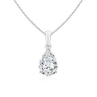 10x6.5mm FGVS Lab-Grown Pear-Shaped Diamond Solitaire Pendant in S999 Silver