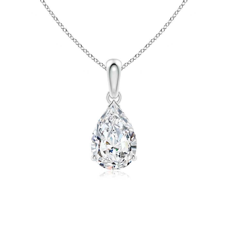 10x6.5mm FGVS Prong-Set Pear Lab-Grown Diamond Solitaire Pendant in S999 Silver 