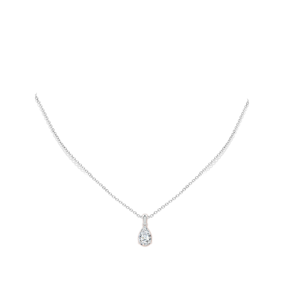 11x7mm FGVS Prong-Set Pear Lab-Grown Diamond Solitaire Pendant in White Gold pen