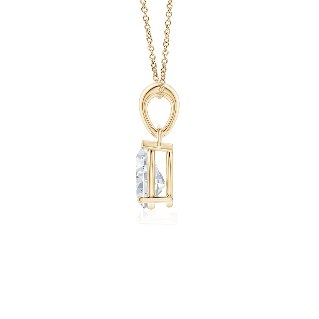 7x5mm FGVS Prong-Set Pear Lab-Grown Diamond Solitaire Pendant in 10K Yellow Gold - side 199