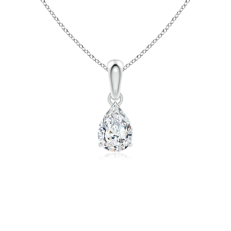 7x5mm FGVS Prong-Set Pear Lab-Grown Diamond Solitaire Pendant in P950 Platinum 