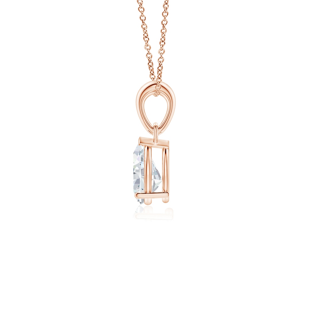 7x5mm FGVS Prong-Set Pear Lab-Grown Diamond Solitaire Pendant in Rose Gold - side 199