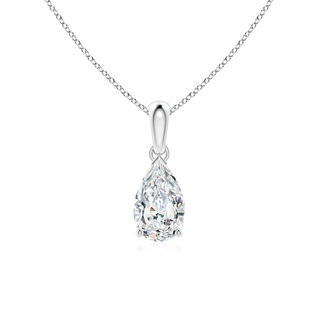 9x5.5mm FGVS Lab-Grown Pear-Shaped Diamond Solitaire Pendant in S999 Silver