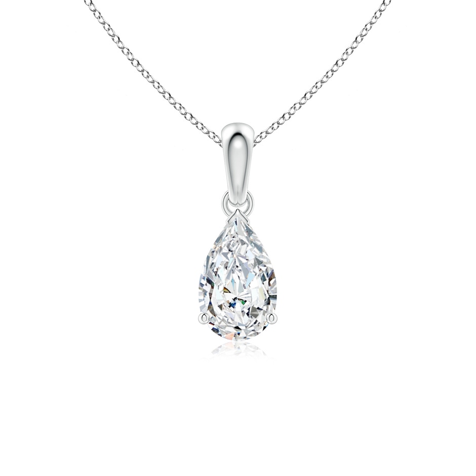 9x5.5mm FGVS Prong-Set Pear Lab-Grown Diamond Solitaire Pendant in S999 Silver 