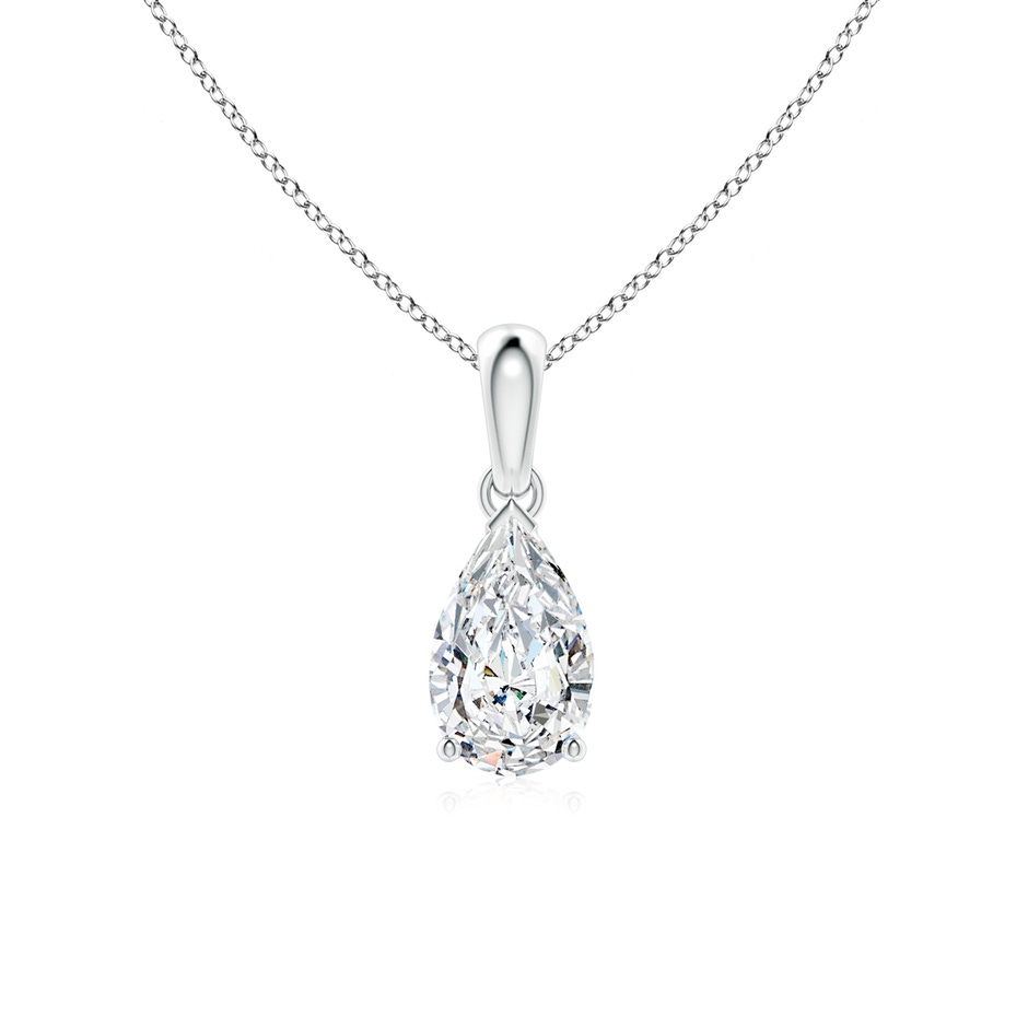 9x5.5mm FGVS Lab-Grown Pear-Shaped Diamond Solitaire Pendant in White Gold 