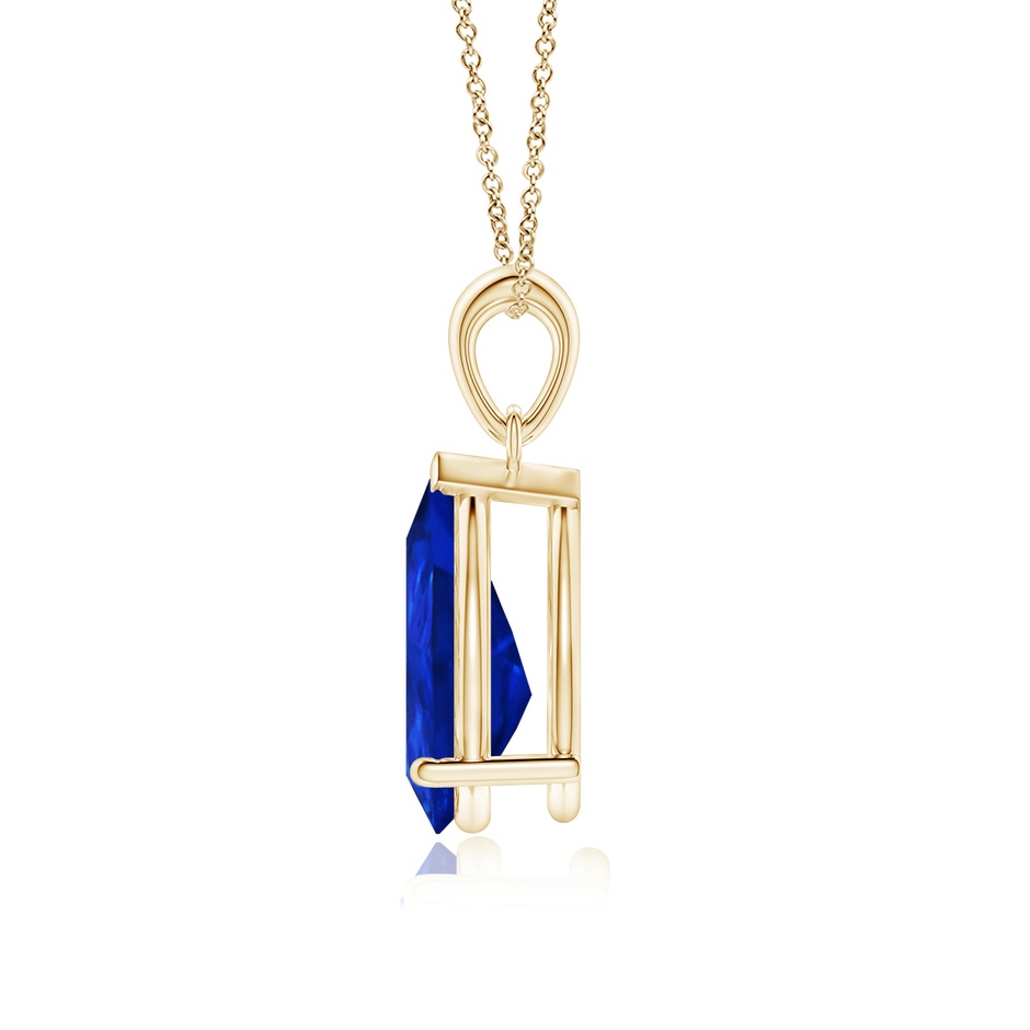 12x8mm Labgrown Prong-Set Pear Lab-Grown Blue Sapphire Solitaire Pendant in Yellow Gold side 199