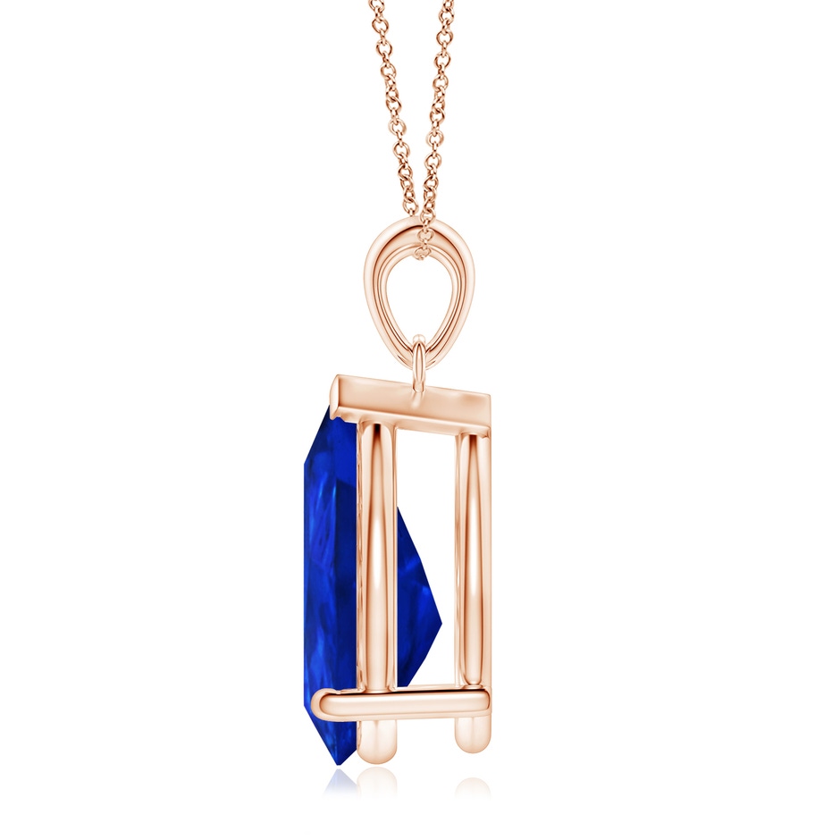 15x10mm Labgrown Prong-Set Pear Lab-Grown Blue Sapphire Solitaire Pendant in Rose Gold side 199