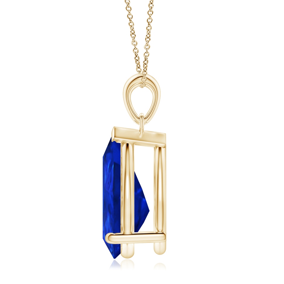 15x10mm Labgrown Prong-Set Pear Lab-Grown Blue Sapphire Solitaire Pendant in Yellow Gold side 199