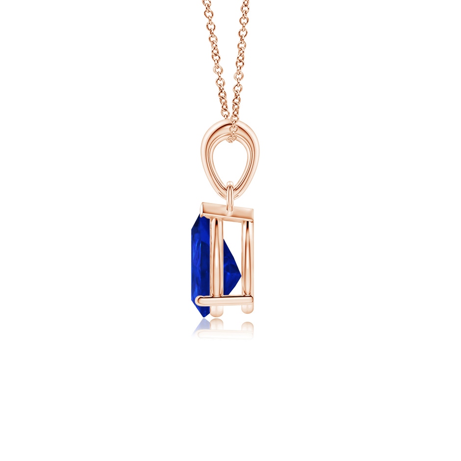 8x6mm Labgrown Prong-Set Pear Lab-Grown Blue Sapphire Solitaire Pendant in Rose Gold side 199