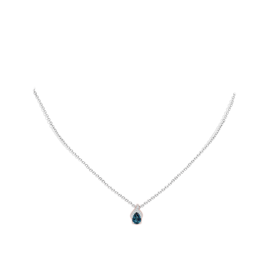 7x5mm Labgrown Solitaire Pear-Shaped Lab-Grown Alexandrite Flame Pendant in P950 Platinum pen