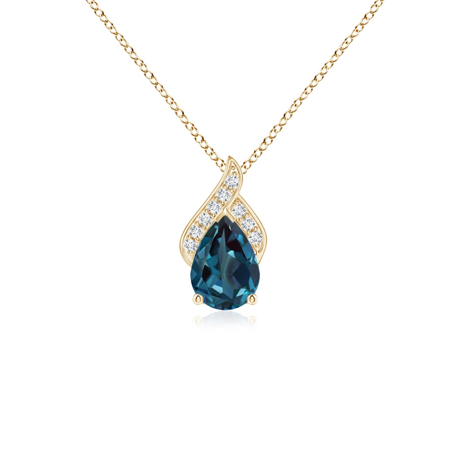 7x5mm Labgrown Solitaire Pear-Shaped Lab-Grown Alexandrite Flame Pendant in Yellow Gold 