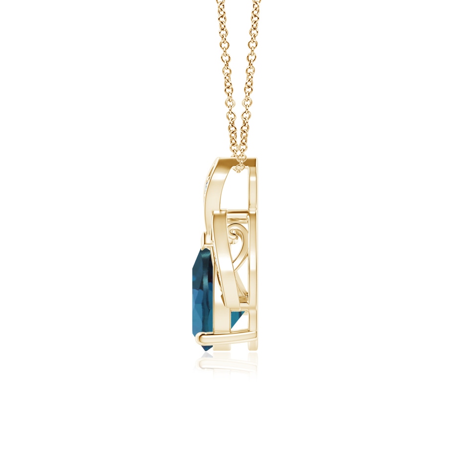 8x6mm Labgrown Solitaire Pear-Shaped Lab-Grown Alexandrite Flame Pendant in Yellow Gold side 199