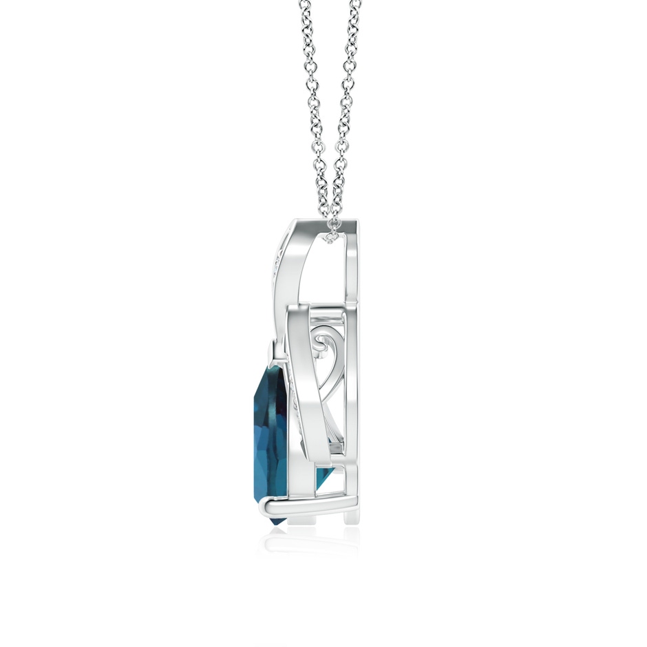 9x7mm Labgrown Solitaire Pear-Shaped Lab-Grown Alexandrite Flame Pendant in P950 Platinum side 199