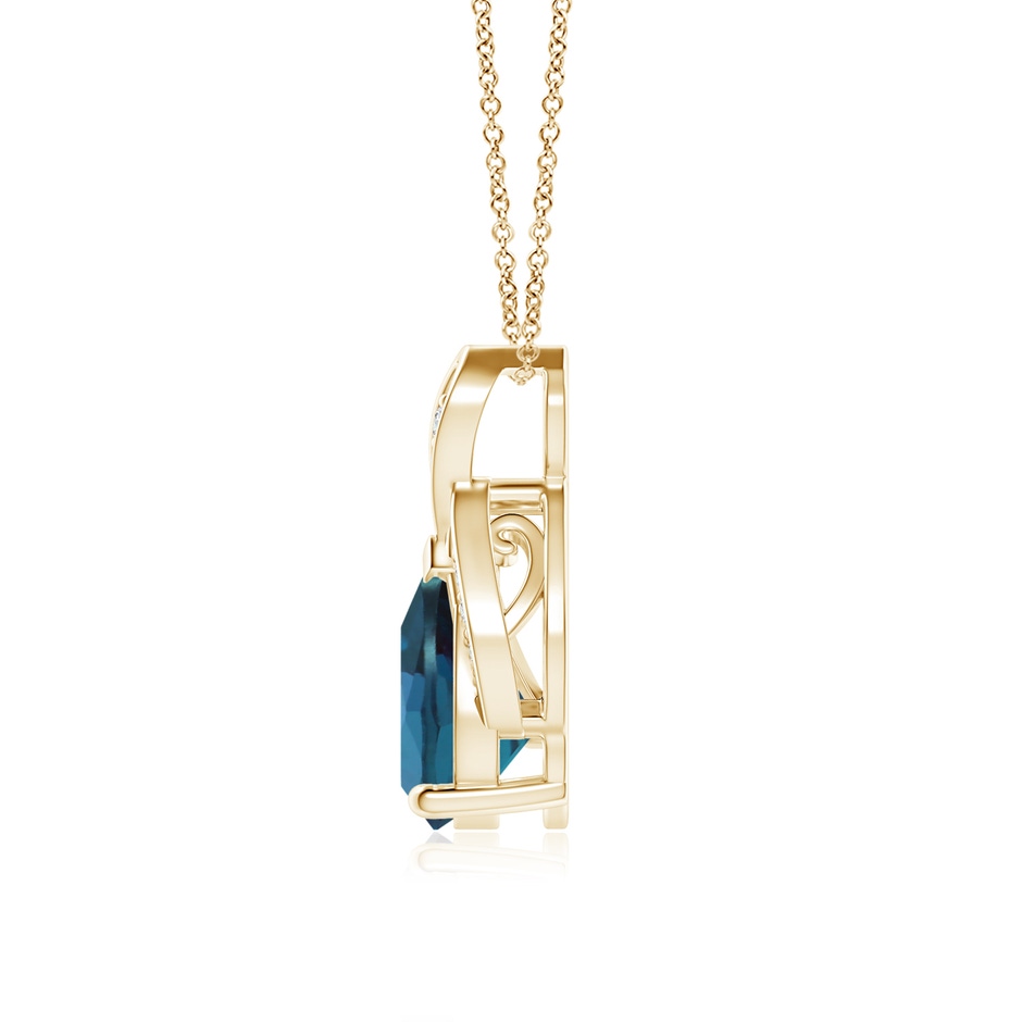 9x7mm Labgrown Solitaire Pear-Shaped Lab-Grown Alexandrite Flame Pendant in Yellow Gold side 199