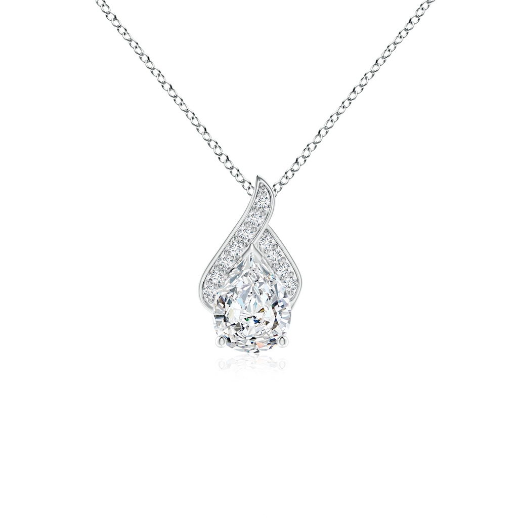 7.7x5.7mm FGVS Lab-Grown Solitaire Pear-Shaped Diamond Flame Pendant in P950 Platinum