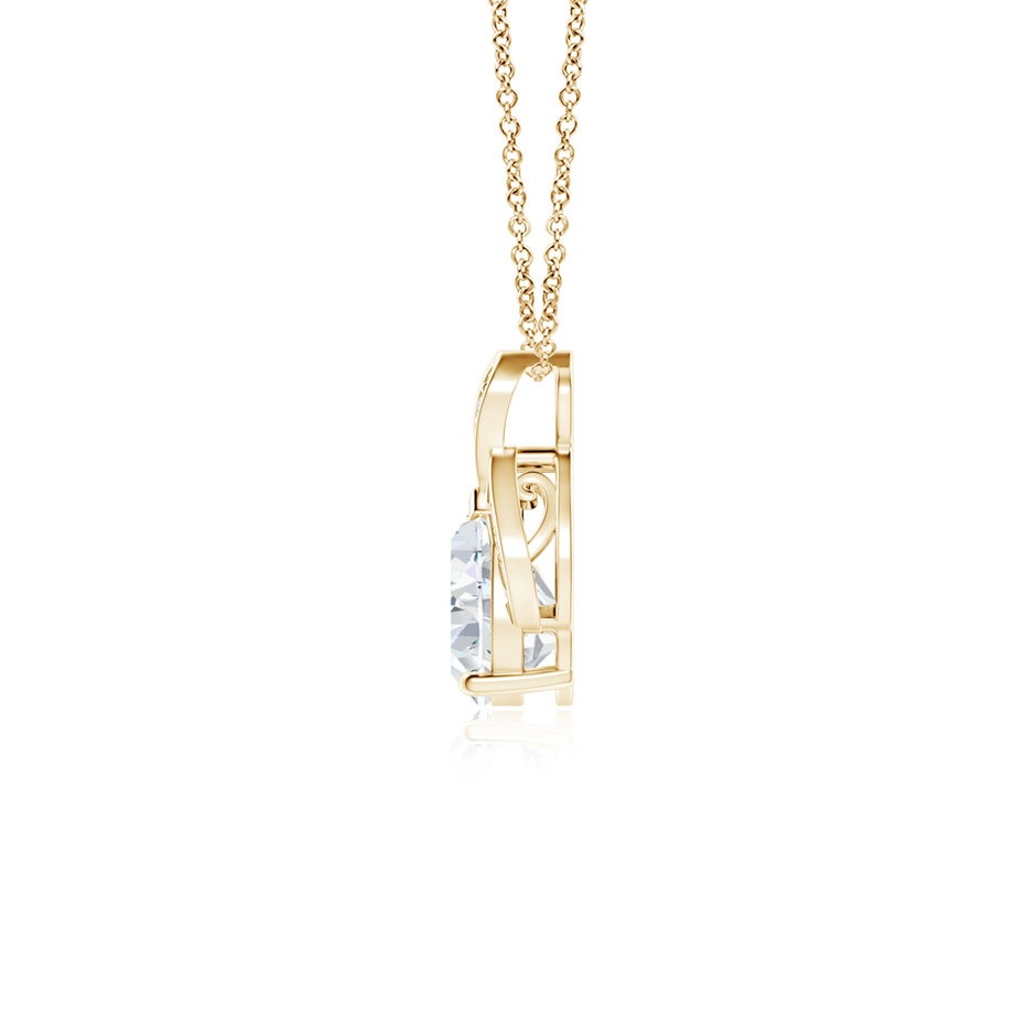 7.7x5.7mm FGVS Lab-Grown Solitaire Pear-Shaped Diamond Flame Pendant in Yellow Gold side 199