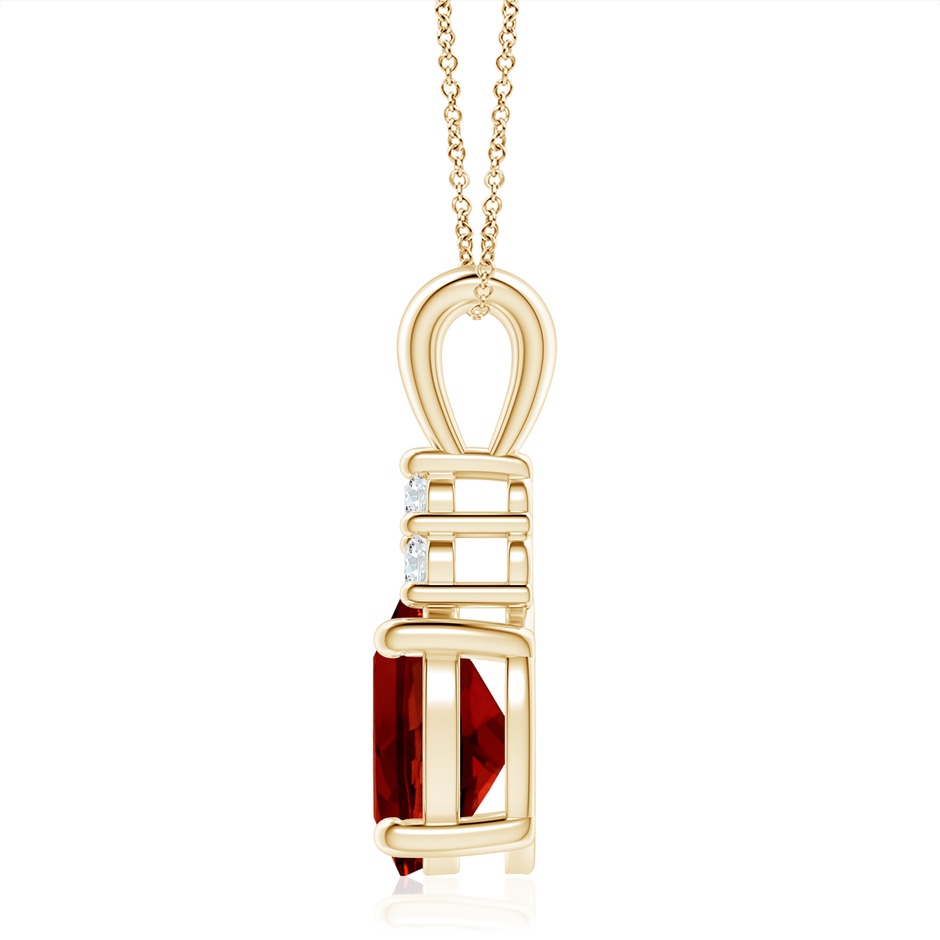 12x10mm Labgrown Lab-Grown Oval Ruby Solitaire Pendant with Trio Lab Diamond in Yellow Gold side 199