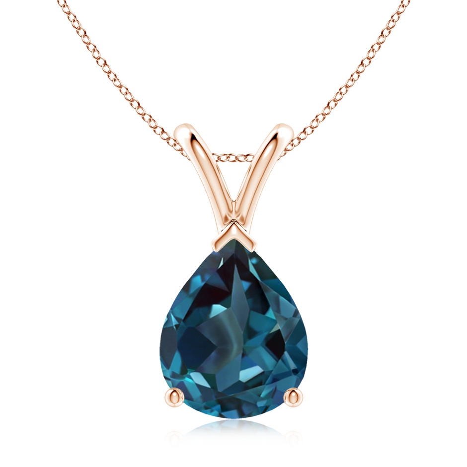 10x7mm Labgrown V-Bale Pear-Shaped Lab-Grown Alexandrite Solitaire Pendant in 18K Rose Gold 