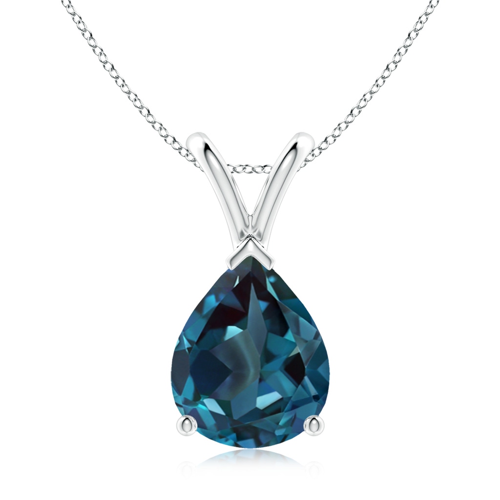 10x7mm Labgrown V-Bale Pear-Shaped Lab-Grown Alexandrite Solitaire Pendant in P950 Platinum