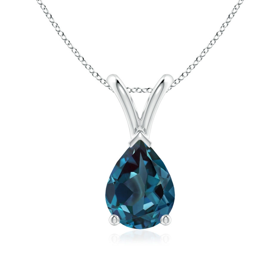 8x6mm Labgrown V-Bale Pear-Shaped Lab-Grown Alexandrite Solitaire Pendant in White Gold 