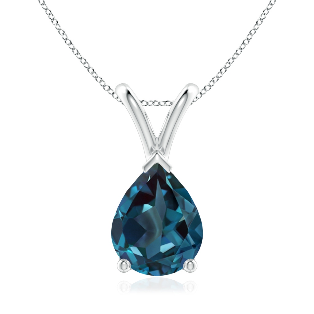 9x7mm Labgrown V-Bale Pear-Shaped Lab-Grown Alexandrite Solitaire Pendant in White Gold