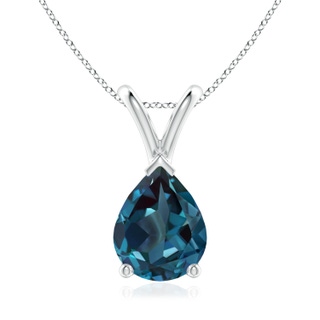 9x7mm Labgrown V-Bale Pear-Shaped Lab-Grown Alexandrite Solitaire Pendant in White Gold