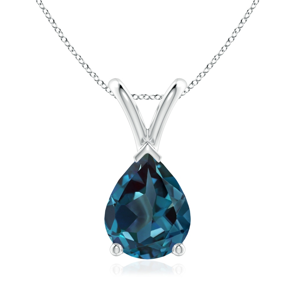 9x7mm Labgrown V-Bale Pear-Shaped Lab-Grown Alexandrite Solitaire Pendant in White Gold 