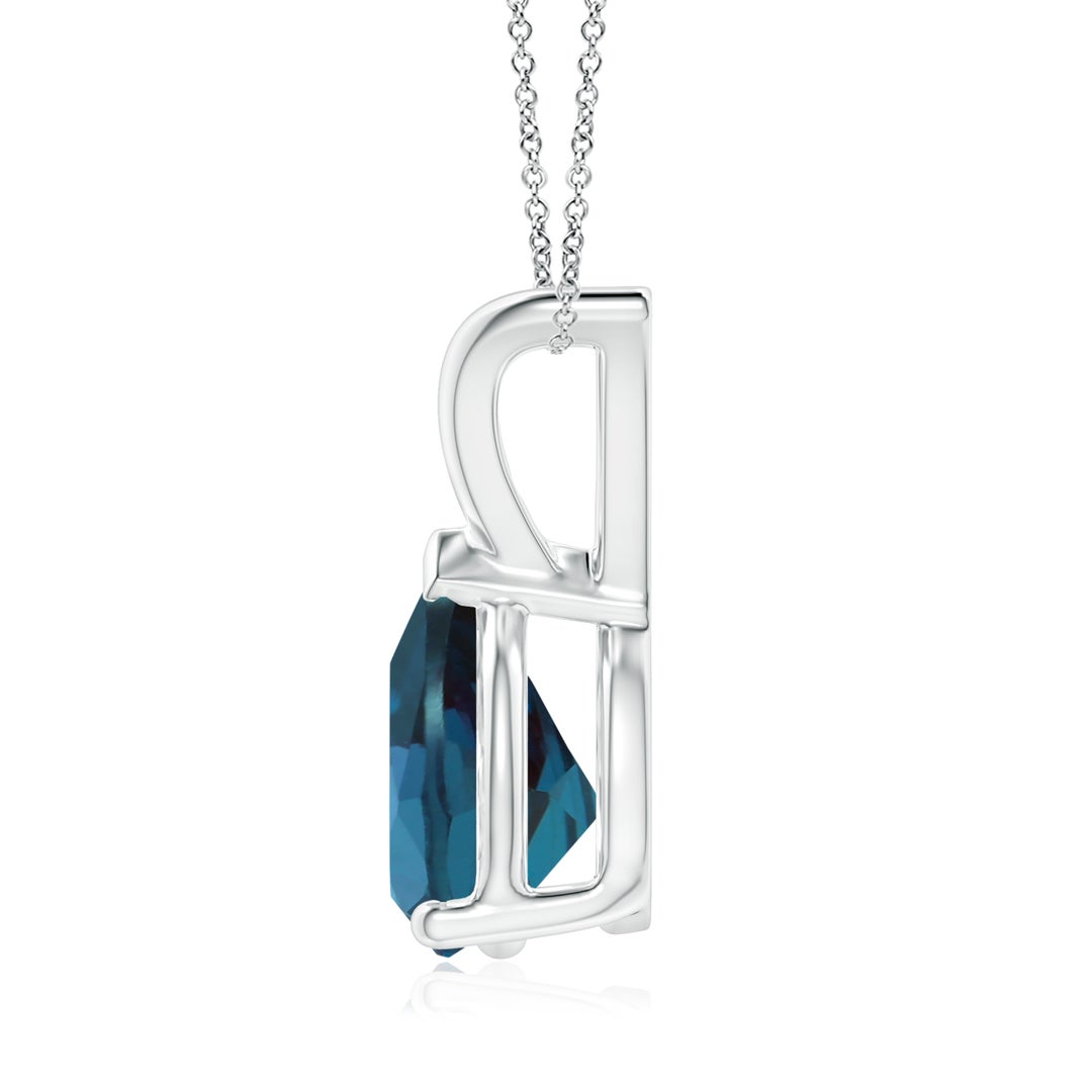 9x7mm Labgrown V-Bale Pear-Shaped Lab-Grown Alexandrite Solitaire Pendant in White Gold - side 3
